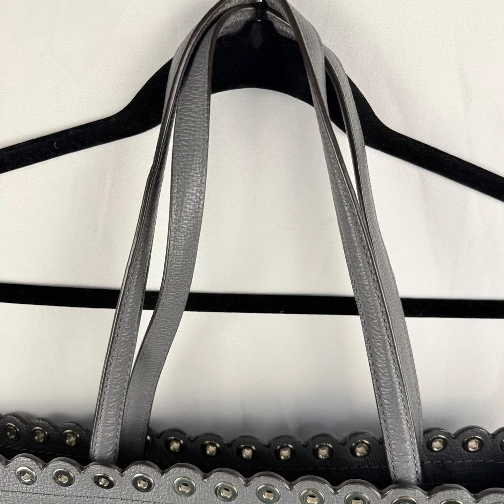 Kate Spade Paloma Pebbled Gray Tote Bag Large Scallop Edge Shoulder Bag Classic‎